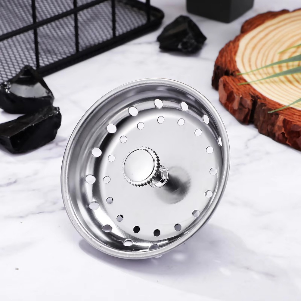 2x Stainless Steel Home Kitchen Sink Drain Stopper Basket Strainer Waste Plug