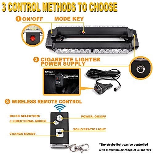 Wireless Remote Control 14.5'' LED Rooftop Double Side Emergency Hazard Strobe