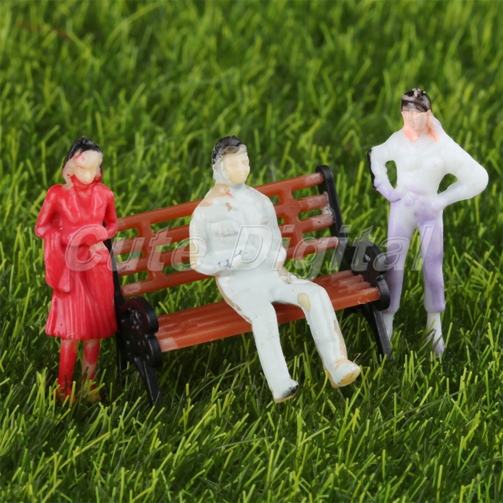 100Pcs Painted People Model Assorted Pose Railway Passengers Scenery Scale 1:200