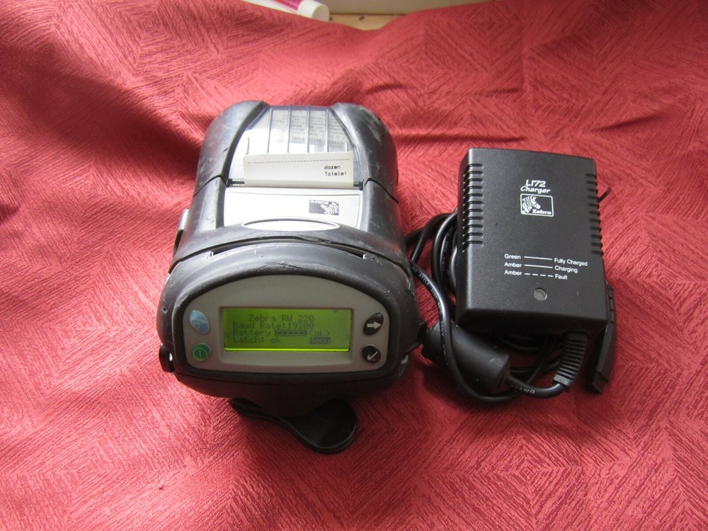 Zebra RW220 bluetooth Thermal Printer with power adapter