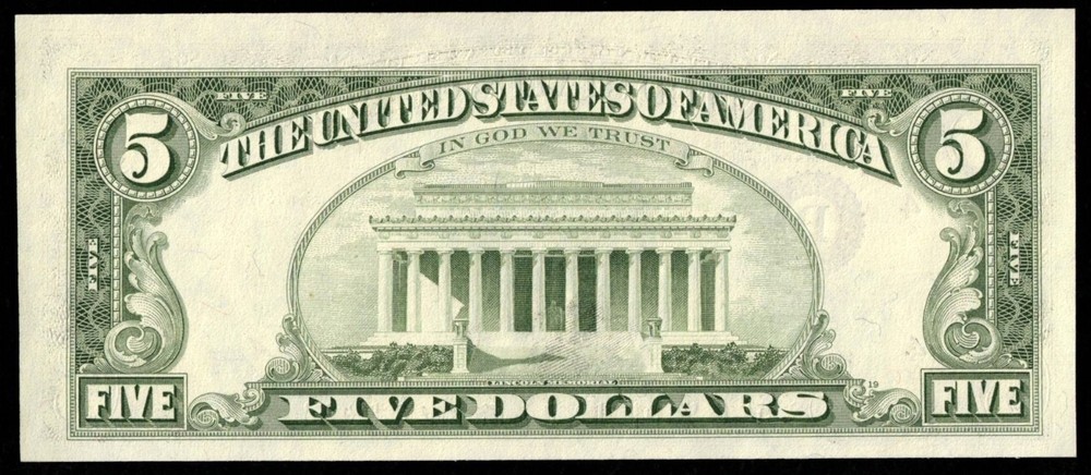 1981 $5 FRN INSUFFIENT "GREEN" INKING ERROR
