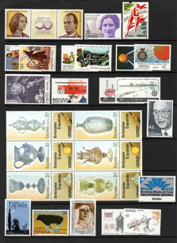 SPAIN MNH 1988 COMPLETE YEARS SETS (2 SCANS)
