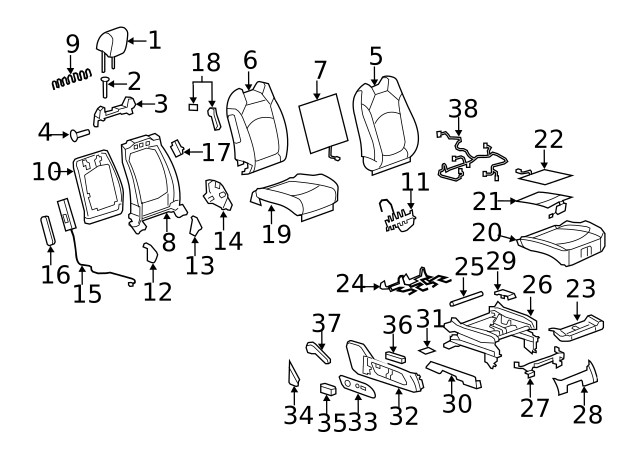 Genuine GM Headrest 25845196