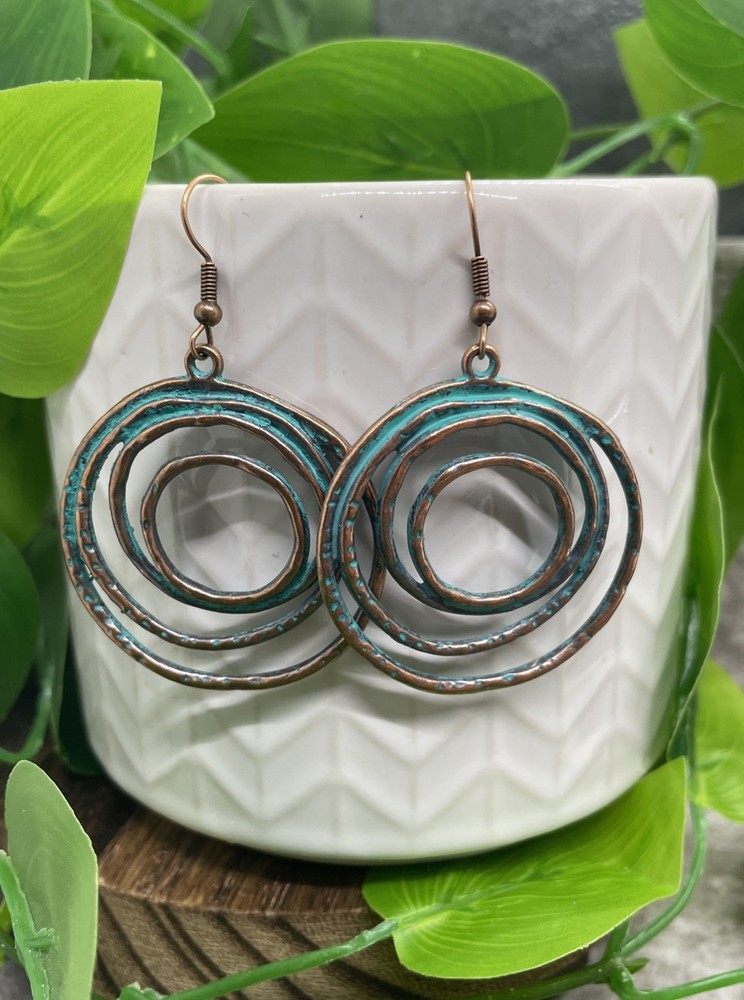 2.25” Earring Set Bronze-tone Boho Dangle Drop New Free Ship B7151