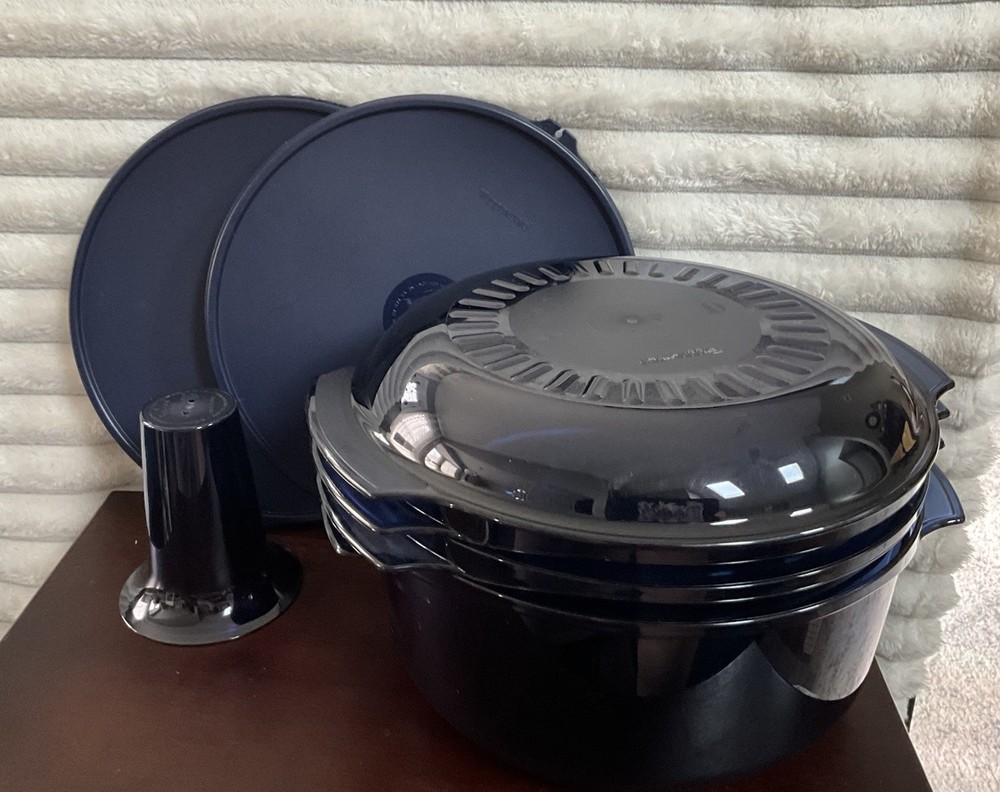 TupperWave Stack Cooker/ Steamer Blue Tupperware 7 Piece Set