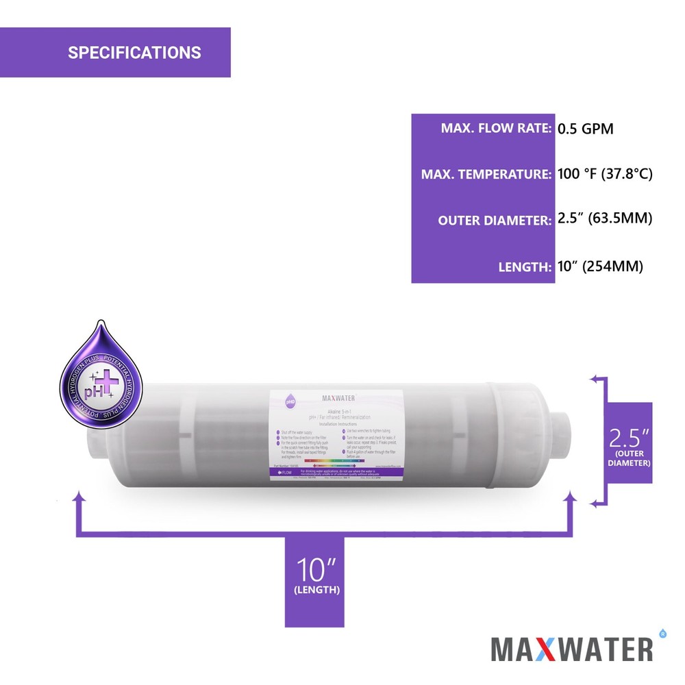 Alkaline Filter – Mineral Water Filter Replacement – 5-layers Inline Filter