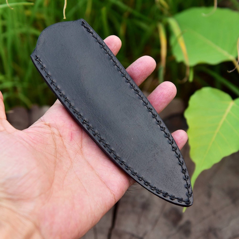 EDC Handmade Fixed Blade Leather Dagger Knife Sheath Holster Back Clip Sheath