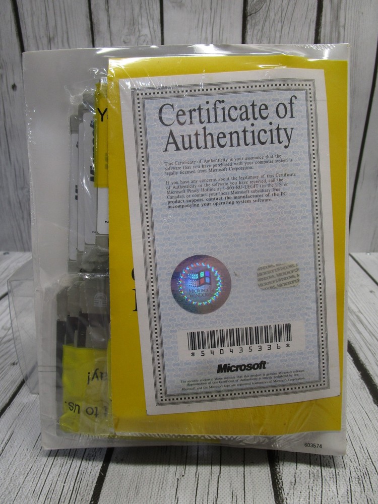 Microsoft MS-DOS and Windows for Workgroups Full Version w/Manual New Sealed