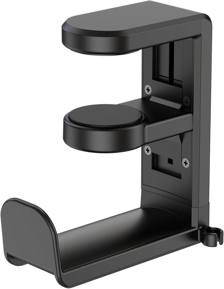 Rotating Headphone Stand PC Gaming Headset Holder Adjustable Clamp-on Under