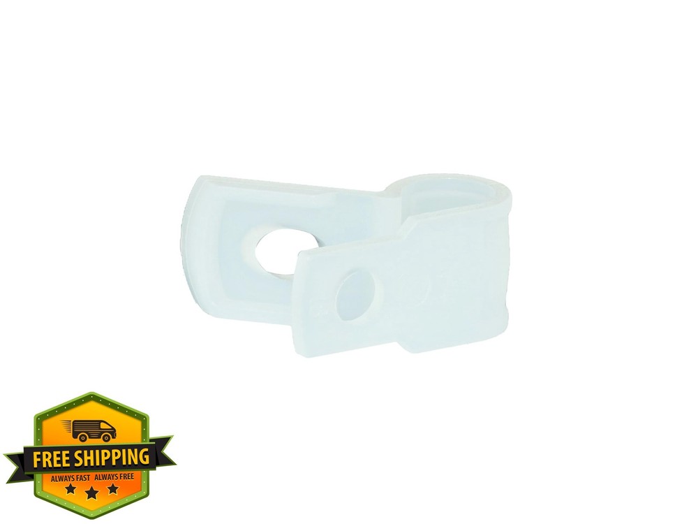 Secure 1/4" R Type Nylon Screw Mount Cable Clamps - 100 Pack