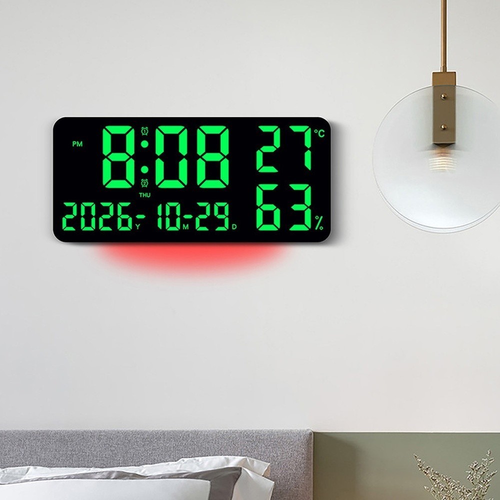 Digital Desk Clock LED Wall Clock Temperature Display Humidity Display