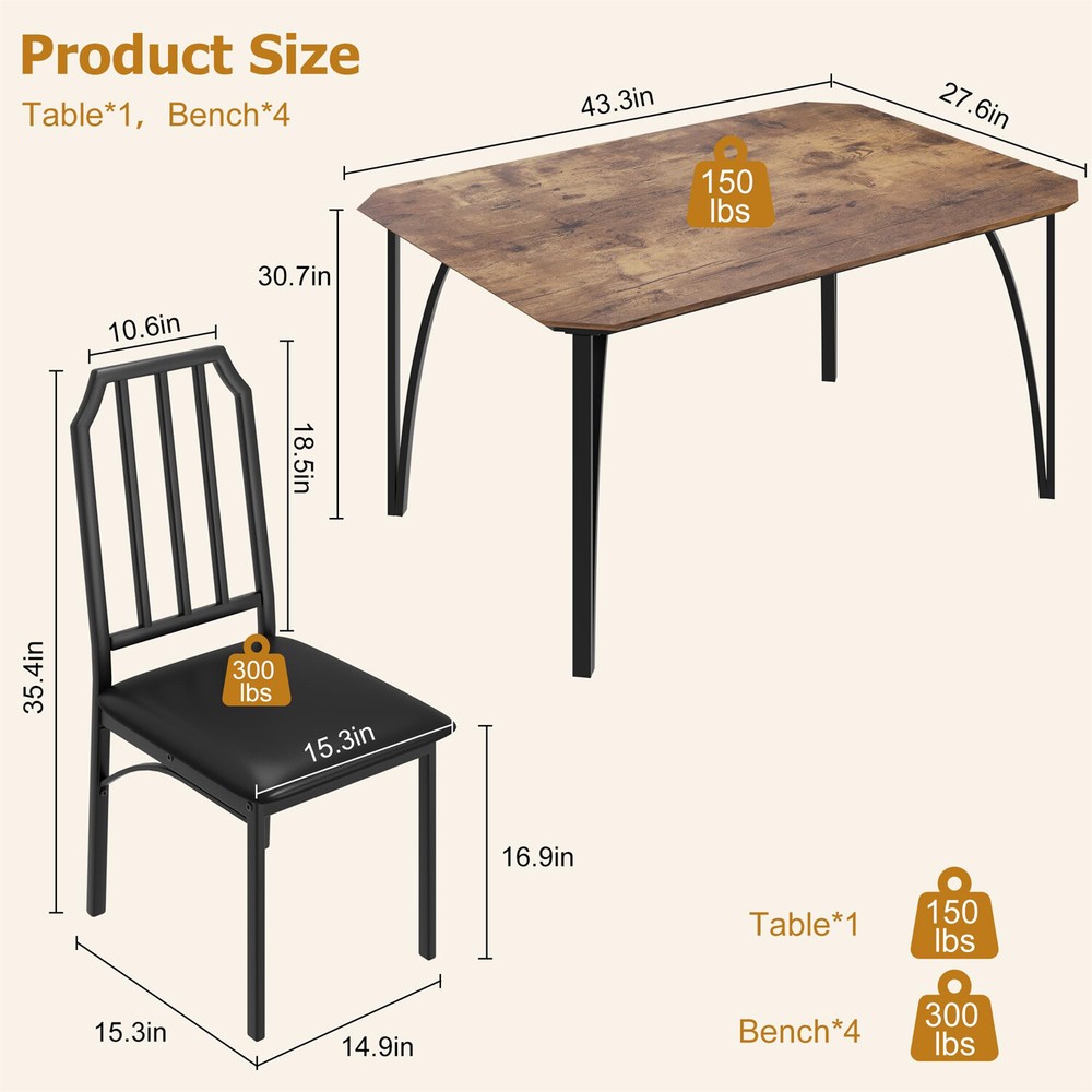 ✅Dining Room Table Set for 4 Kitchen Table and Chairs for Kitchen Dining Room NE