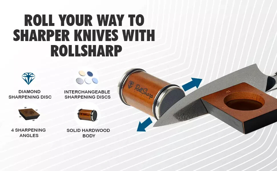 Original RollSharp - Rolling Knife Sharpener Get the Edge - Sharp Kitchen Knives
