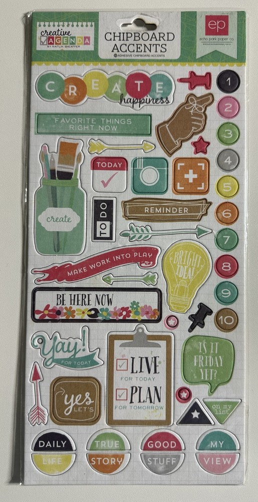 Echo Park 6 x 12 Chipboard Accents Multiple Variations-You Choose