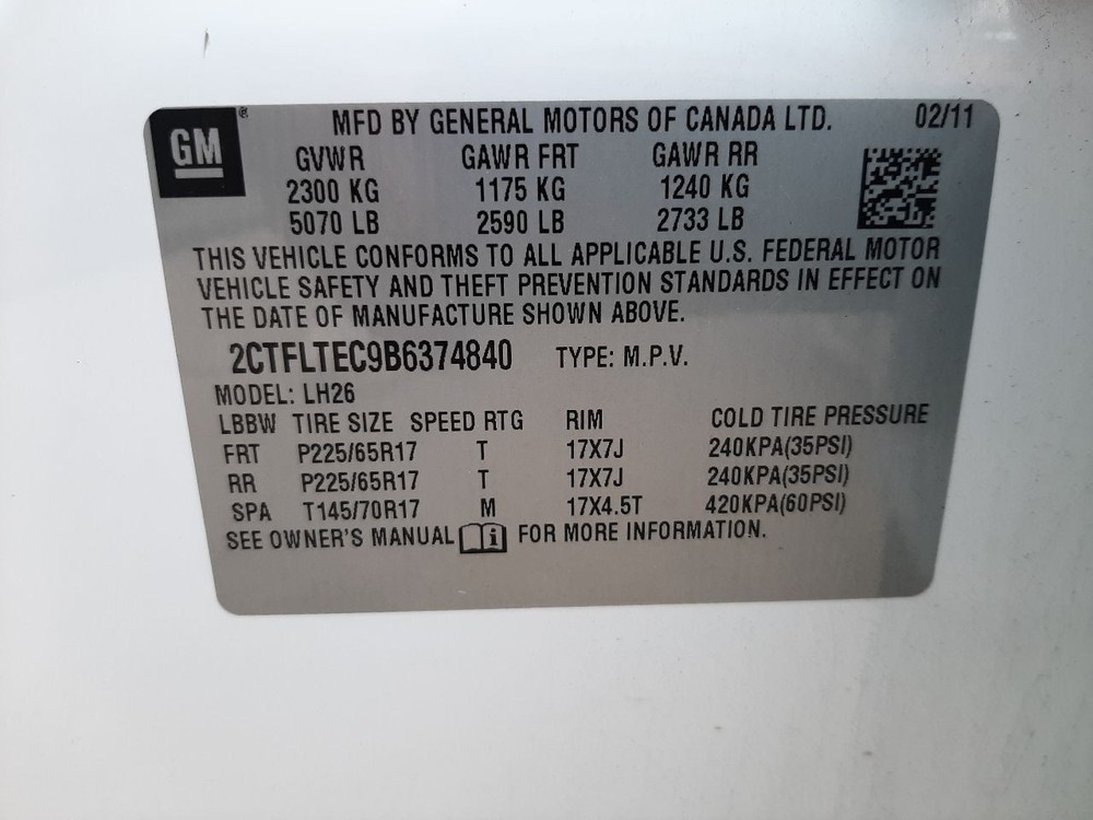 TERRAIN 2011 Headrest 1031699