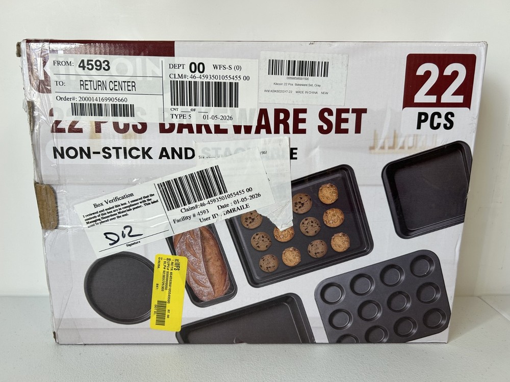 KIKCOIN 22 PCS Nonstick Stackable Bakeware Baking Pans Set NEW