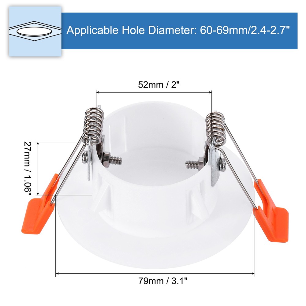 3Pack 3.1" Spring Ceiling Cover Plate Suitable for 2.4-2.7" Round Hole, White