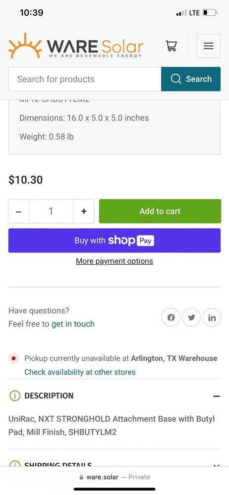 Unirac Solar Stronghold Mount