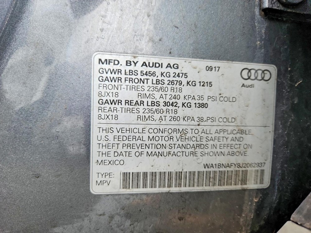 Used Headrest fits: 2018 Audi Q5 Grade A