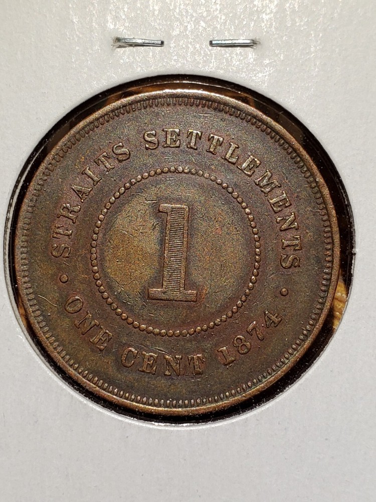 1874-H Straits Settlements 1 One Cent -High Grade