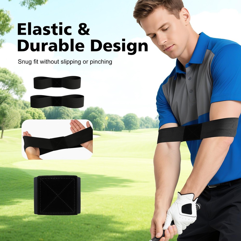 2 Pack Golf Swing Training Aid Swing Correcting Arm Band for Muscle Memory & ...