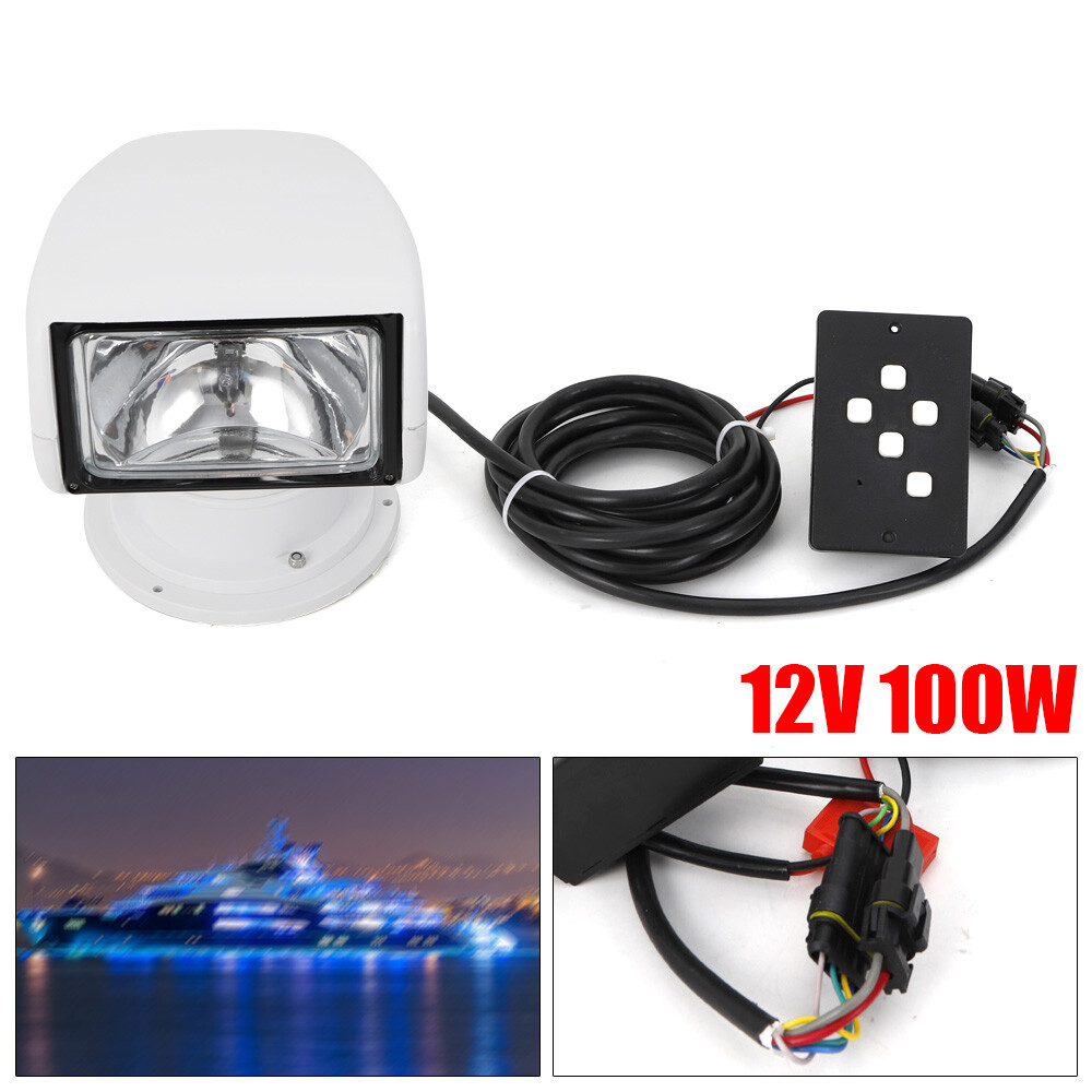 Boat Remote Control Spotlight Marine Remote Searchlight 12V 100W halogen Bulb