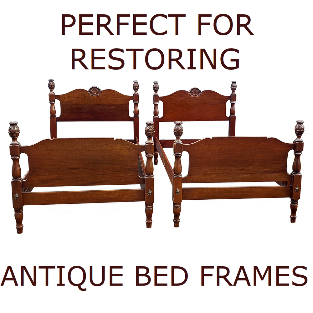 AS-IS Replacement Medium Finish Hook-On Wood Bed Frame Side Rails