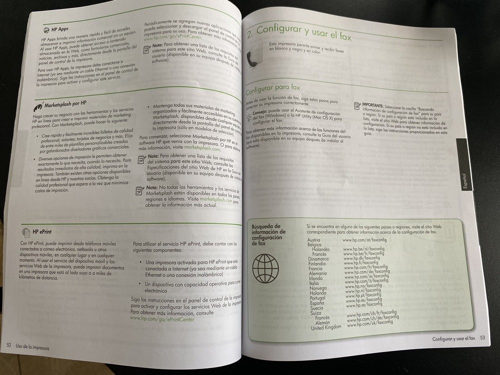 HP Officejet 6500A "Getting Started Guide" Instruction Booklet
