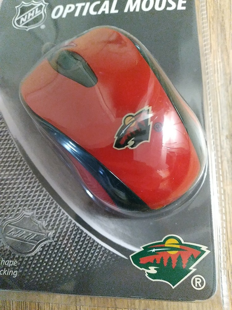Minnesota Wild NHL Wired Optical Mouse W/ 3 Buttons + Scroll Windows / Mac