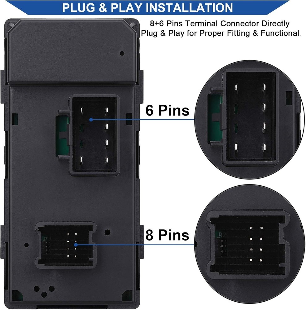 Master Power Window Switch Driver Side Compatible with 2007-2013 Chevrolet Silve