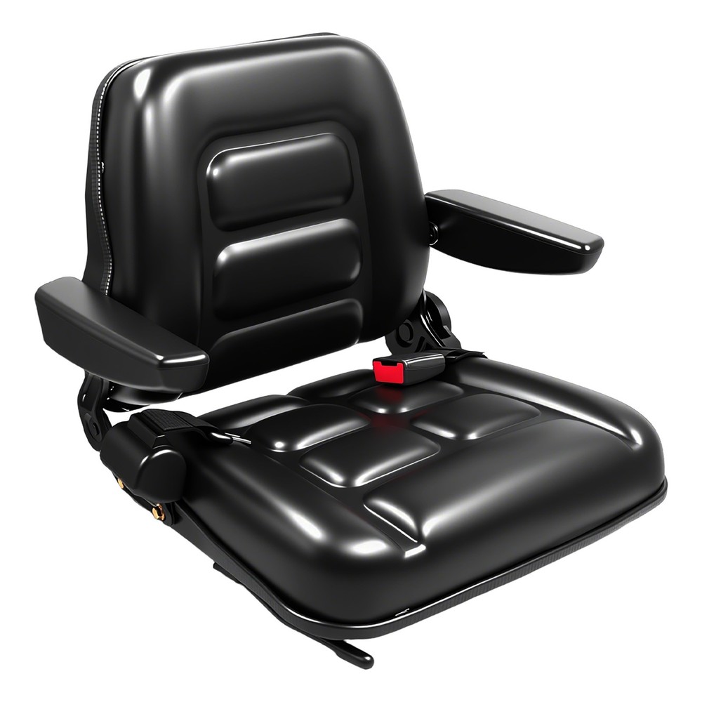 Tractor Forklift Seat Excavator Universal Adjustable Backrest Armrest Safty Belt