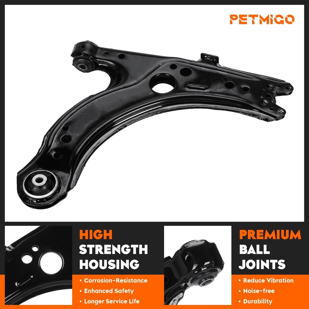 Front Lower Control Arms w/Ball Joints Replacement Suspension Kit for Black