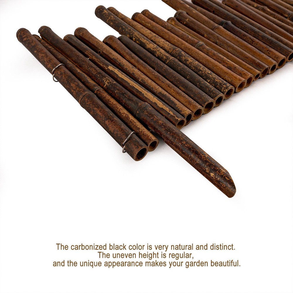 0.65ft * 2ft Natural Black Bamboo Border Edging