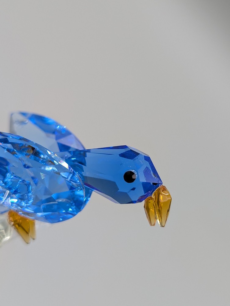 Glass Parrot On A Perch Figurine 3"