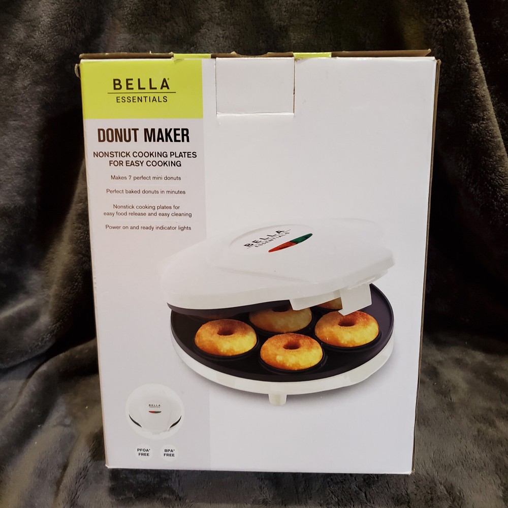 Bella Essentials Mini Donut Maker Easy Clean Nonstick Open Box