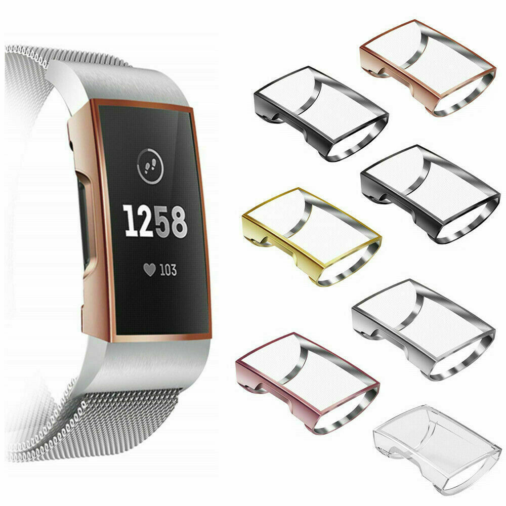 For Fitbit Charge 4/3 Smart Watch Case Rugged Screen Protector TPU Silicone