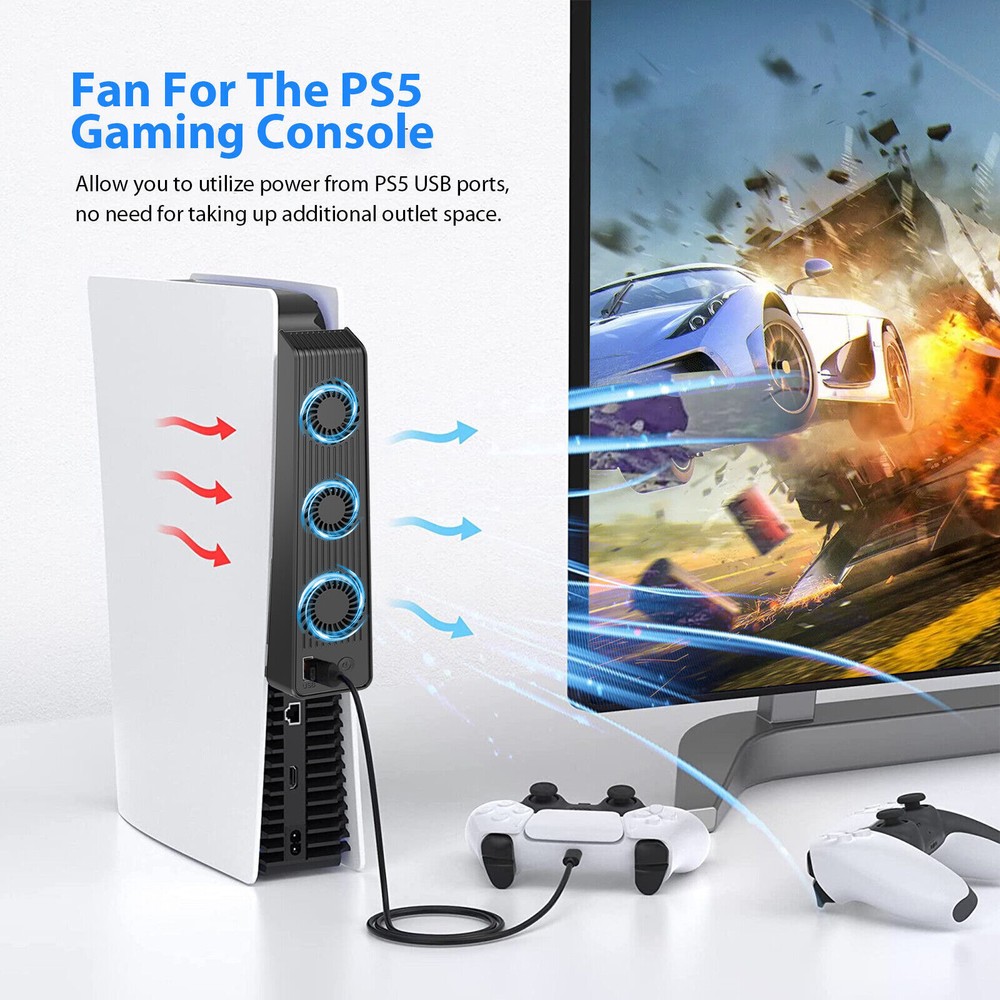 For PS5 PlayStation 5 Console Host Cooling Fan Cooler Game External Accessories