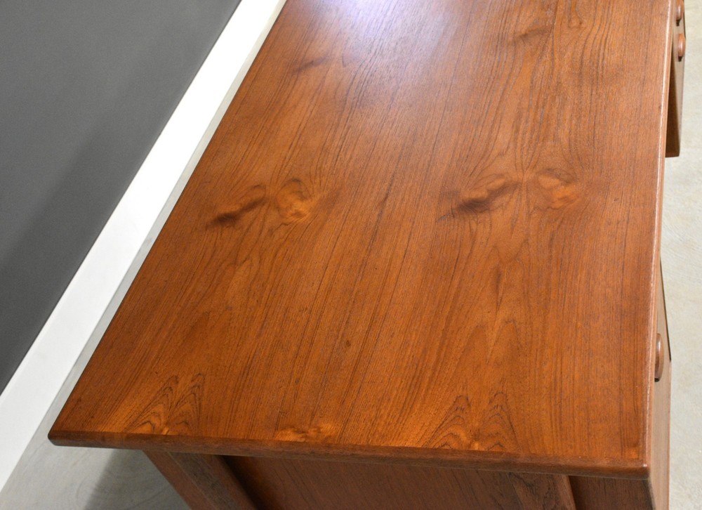 Refinished Danish Modern Teak Floating Desk by Kai Kristiansen