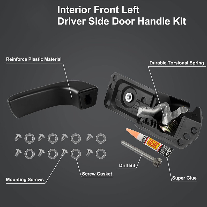 Front Left Interior Door Handle Kit For 2007-2014 Chevy Silverado Avalanche Subu