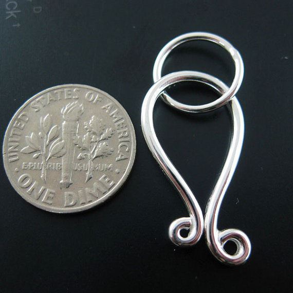 Sterling Silver Huge Hook Clasp (Sold Per 1 Set)