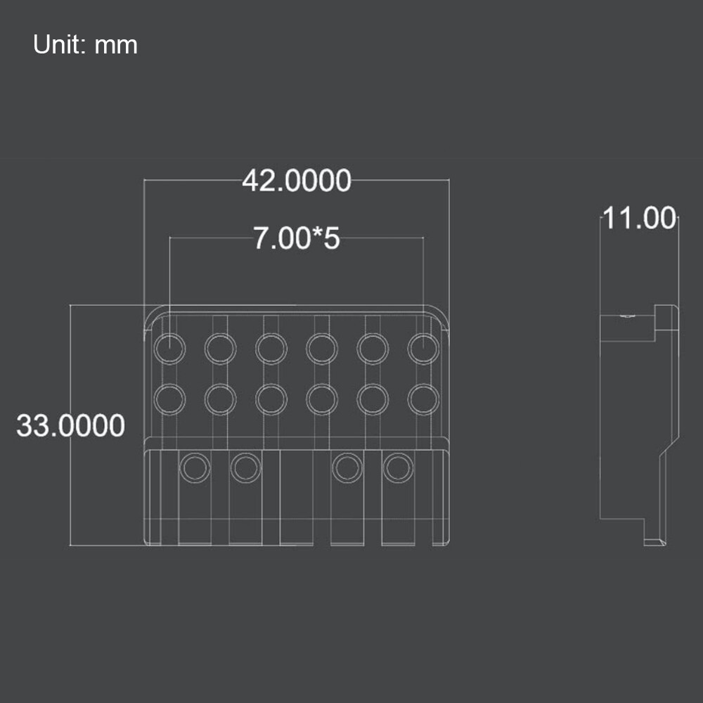6 String Headless Guitar Brass Locking Nut, String Lock Chrome