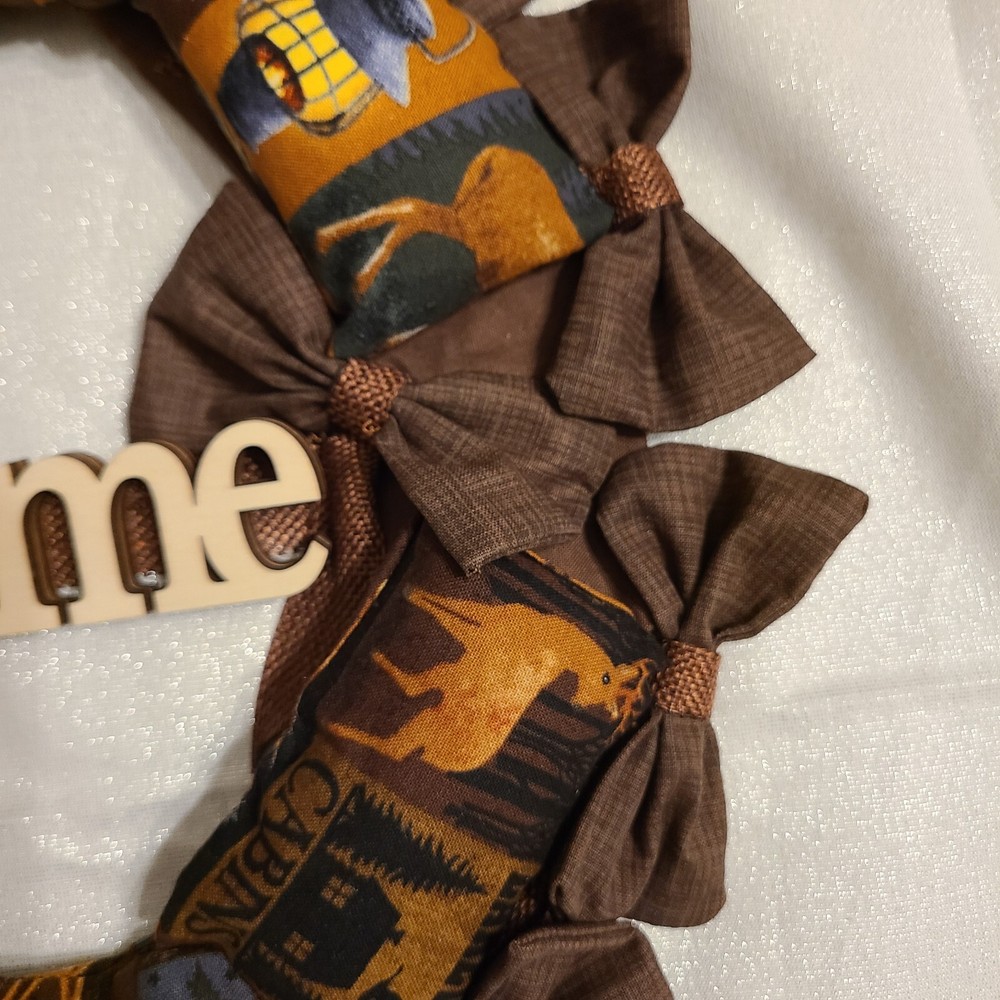 Rustic Camping Wreath 1'X1' Handmade onto a Wire Frame