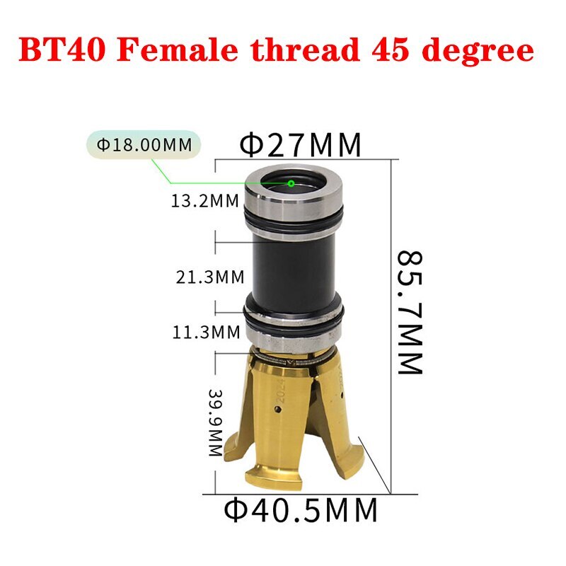 45 Degree Internal Thread 4 Petal Clamp Pull Claw for CNC Spindle BT40