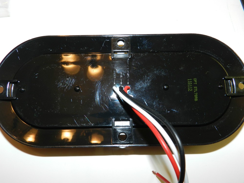 (2) Trailer truck Red LED Surface Mount 6" Oval Stop Turn Tail Light Sealed