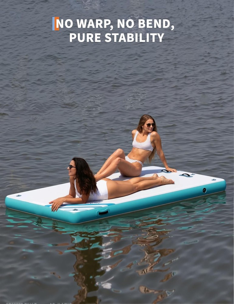 Inflatable Floating Dock Air Dock Platform Non-Slip Lake Float with Carrying Bag