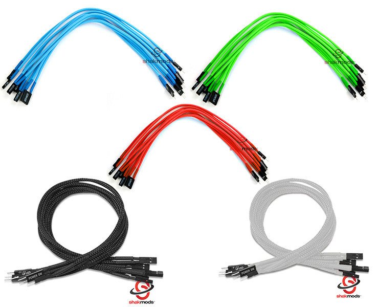 Front Panel Sleeved Set Power Reset HDD LED Extension Cable 30cm