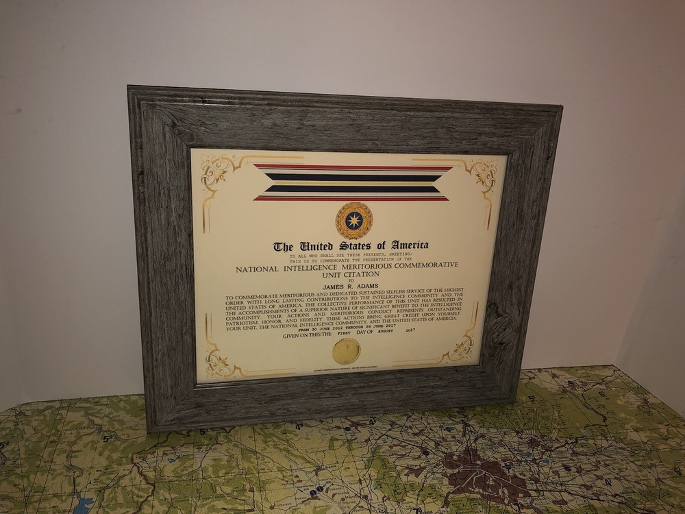 NATIONAL INTELLIGENCE MERITORIOUS COMMEMORATIVE UNIT CITATION CERTIFICATE Type-1