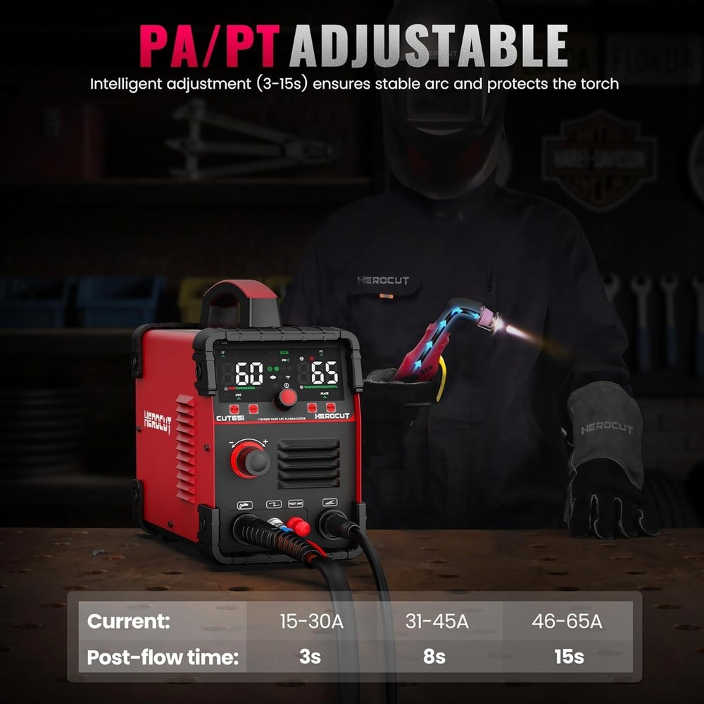 65A Dual Voltage Plasma Cutter Machine with Non-Touch Pilot Arc Functionality