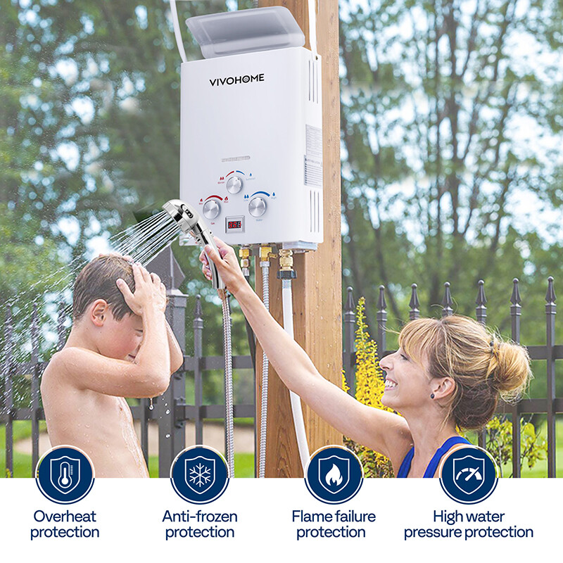 Portable LPG Propane Gas Hot Water Heater 6L Tankless Instant Boiler Outdoor RV