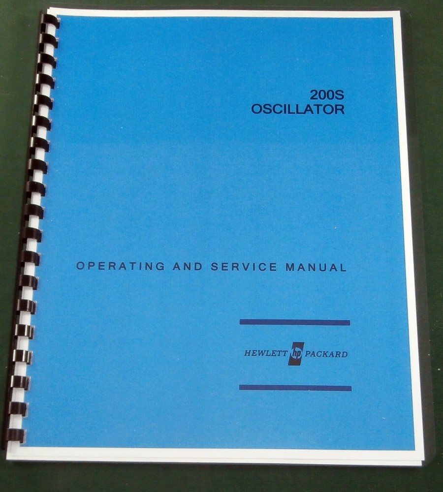 HP 200S Operating & Service Manual: Comb Bound & Protective Covers